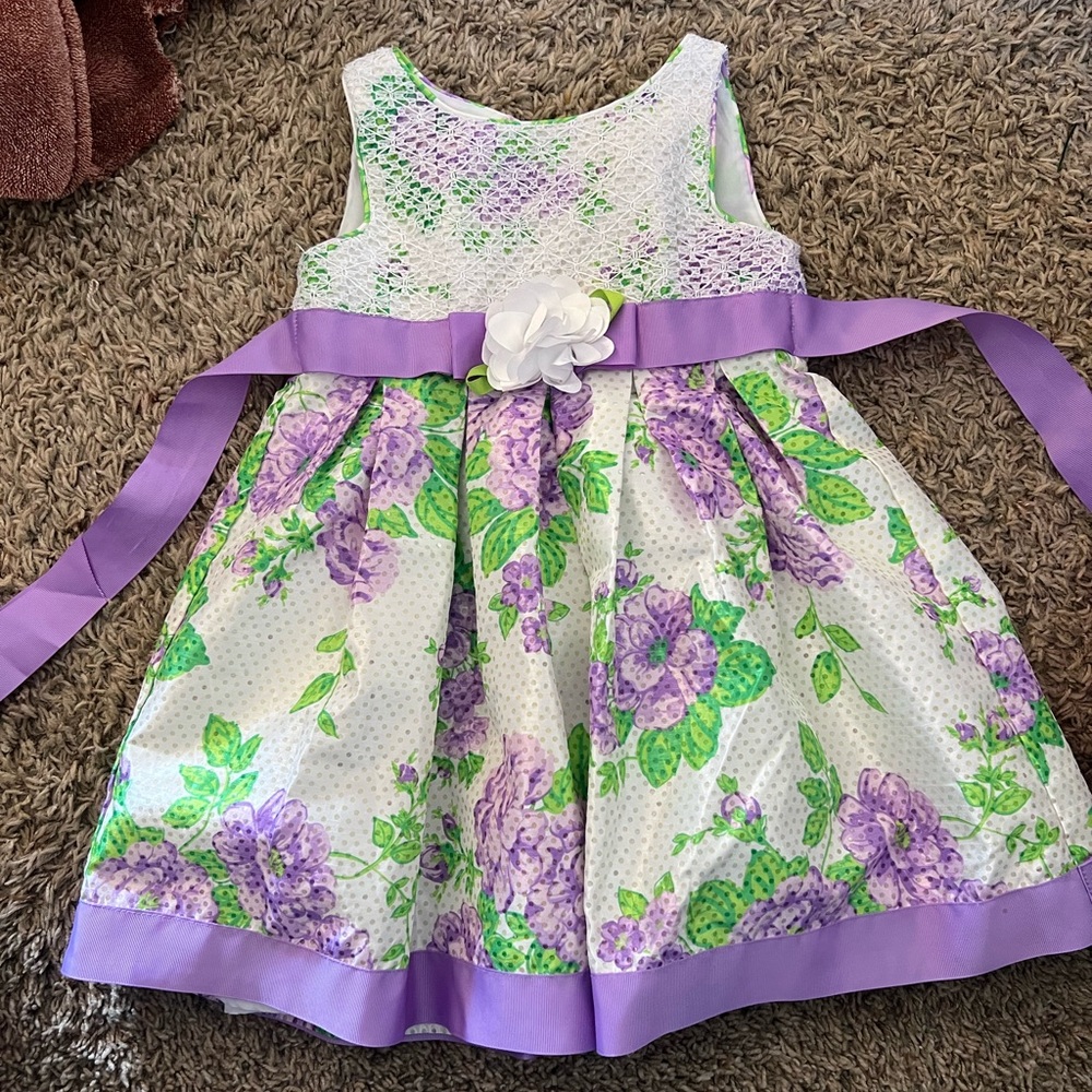 Floral Dress with Purple Accents